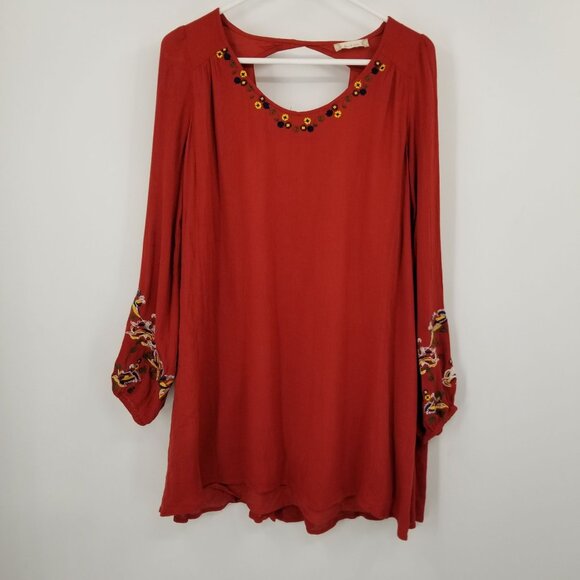 Altar'd State Long Sleeve Embroidered Boho Oversized Tunic Dress Small Festival - Picture 2 of 12